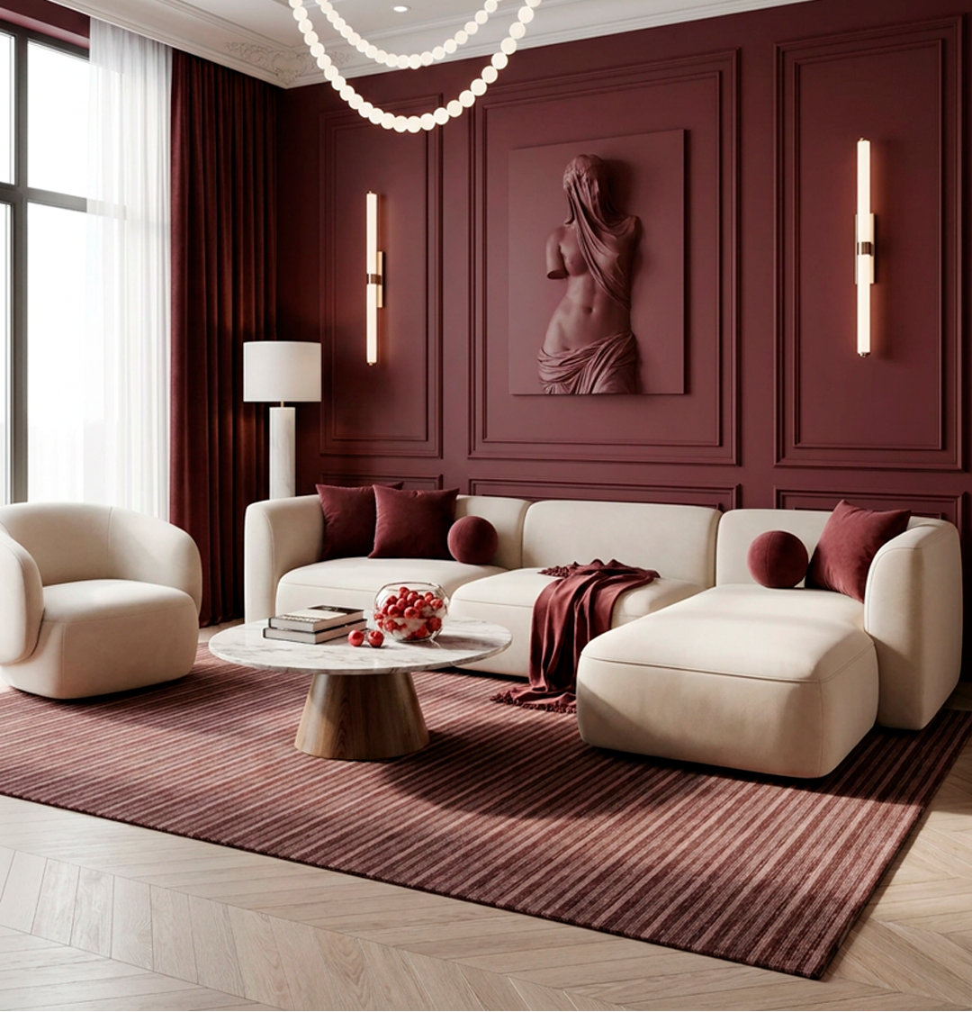 Mira Stripes - Burgundy